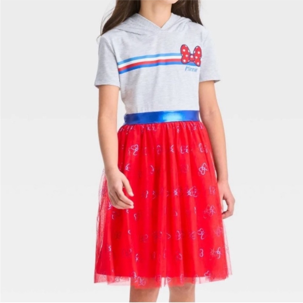 Disney Girls' Minnie Mouse Patriotic Hooded Dress - XL